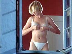Sex idol Cameron Diaz in white panties..