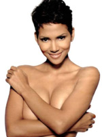 Halle Berry showing us her nice breasts..
