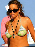Sexual singer Mariah Carey in bikini on