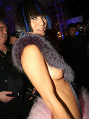 Bai Ling flashes off her asian giant..