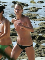Kate Moss topless bikini paparazzi shots